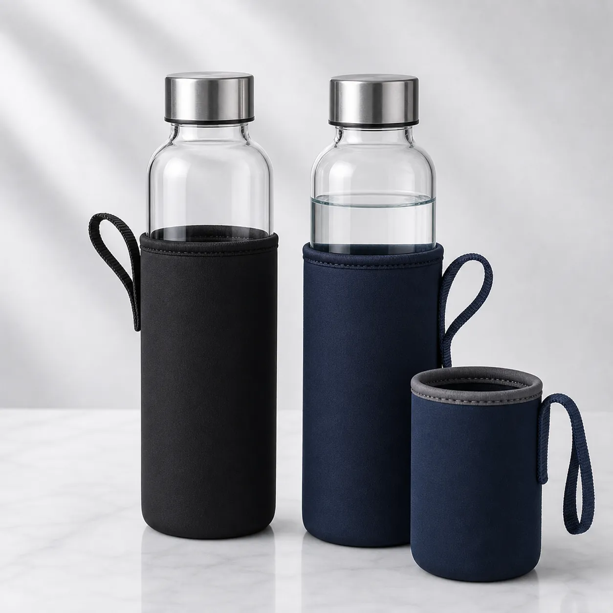 Glass Bottle with Neoprene Sleeve