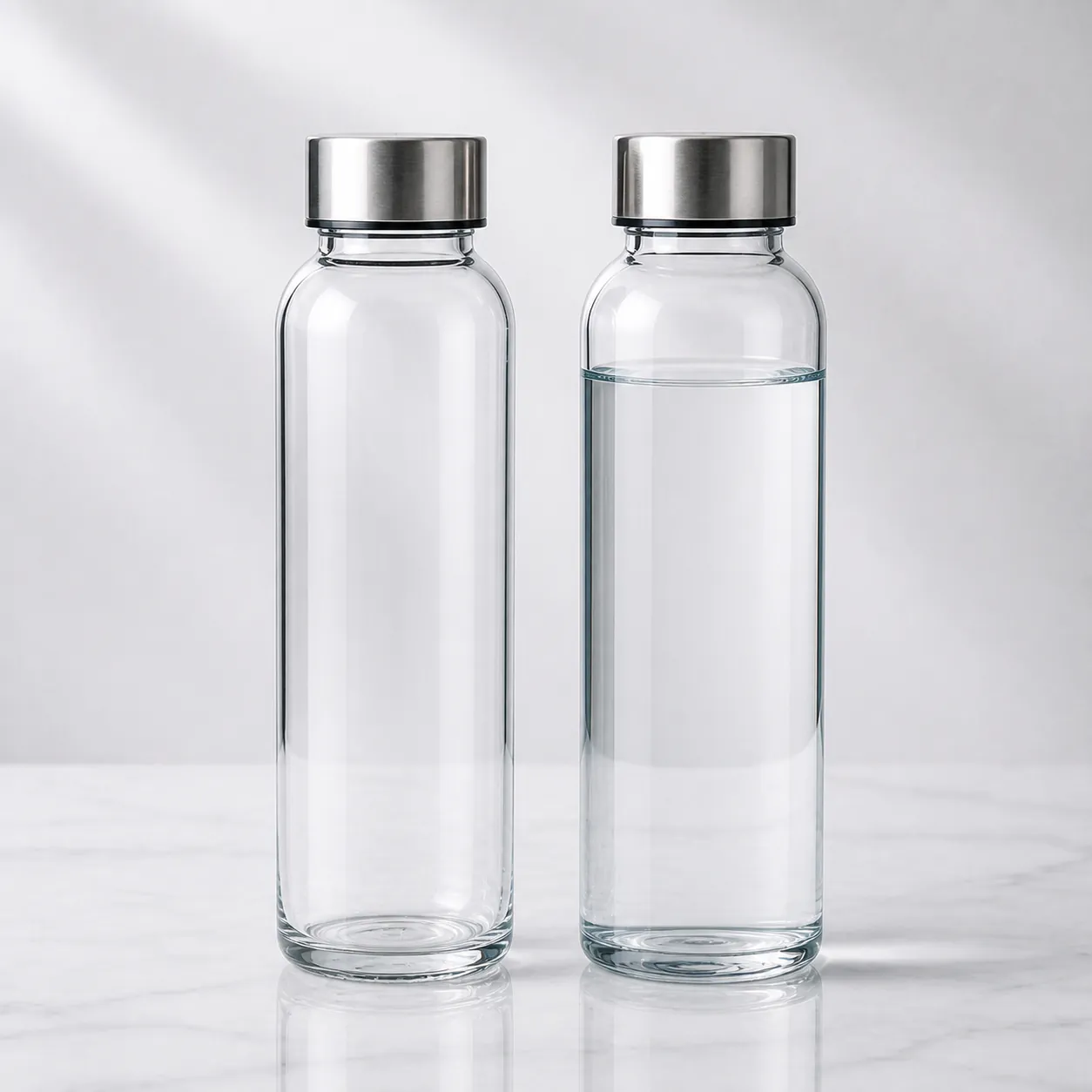 Glass Bottles with Metal Lid