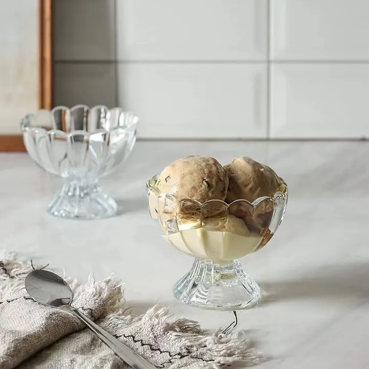Mini glass ice cream bowl