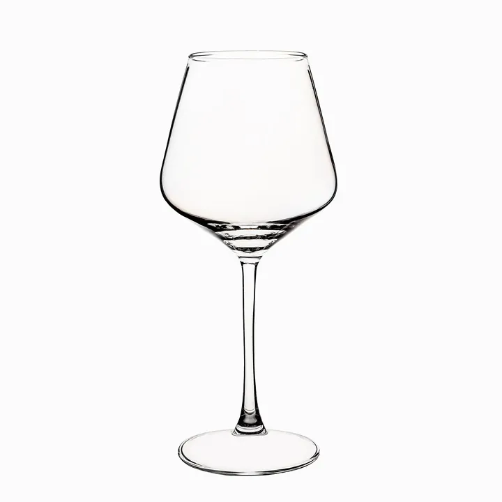 Copa de cristal transparente de cuenco ancho y tallo largo