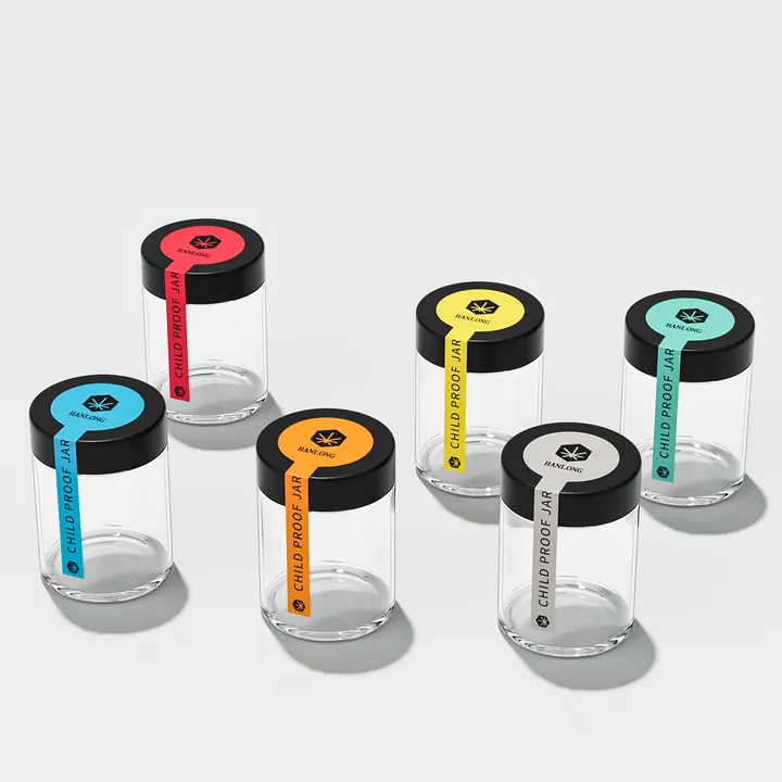 Glass herb jars with various bamboo lid options