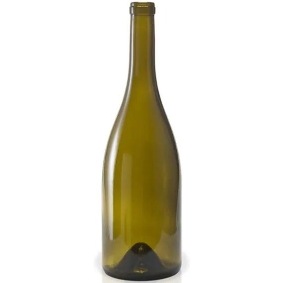Botella de vino Hock de cuello largo, de color ámbar, individual