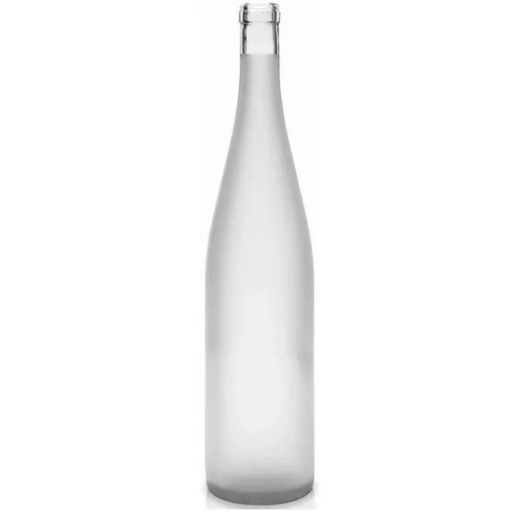 Botella de vino Hock transparente, esmerilada y de cuello largo, individual