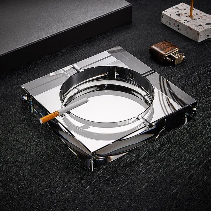 Large luxury glass ashtray for living room office and hotel use