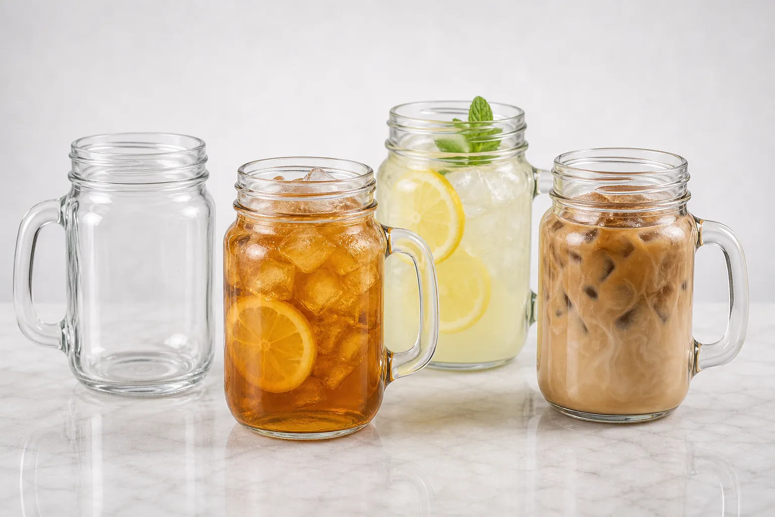 Mason Jar Glass Mugs