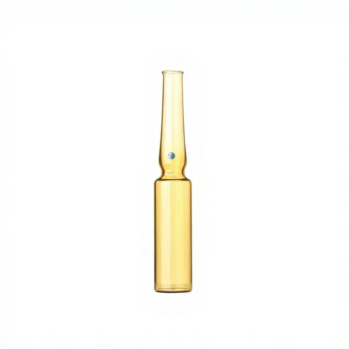 Amber easy-break glass ampoule bottle with slender neck
