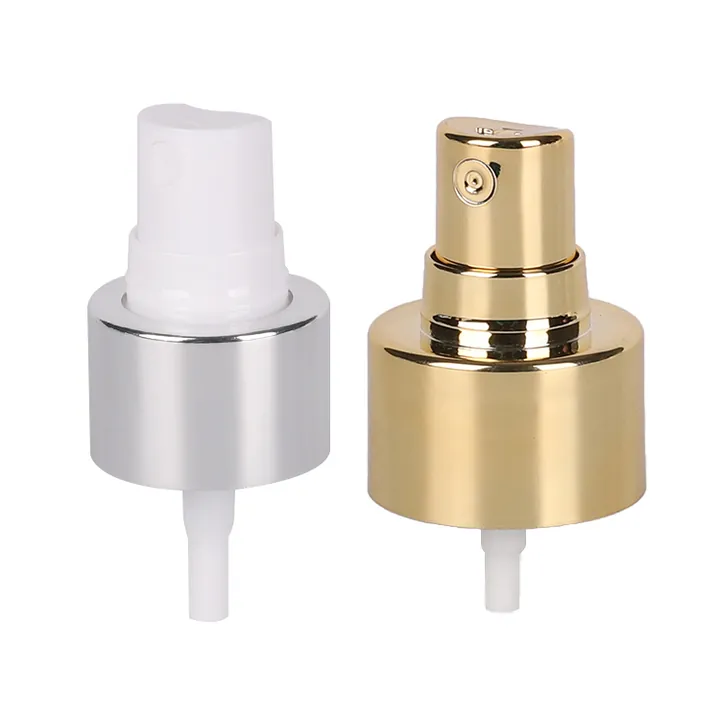 Gold and silver metal shell fine mist spray pumps