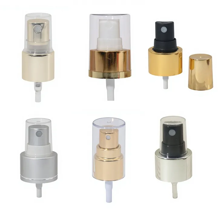 Fine mist spray pumps in different colors and styles