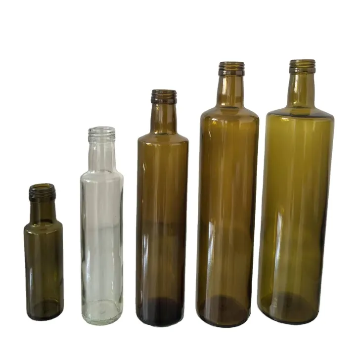 Olive oil glass bottles in multiple Dorica sizes