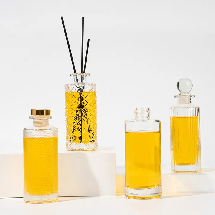 Clear perfume oil and diffuser glass bottle collection