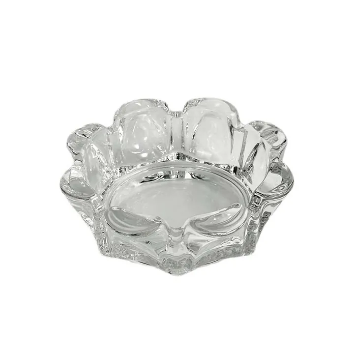 Personalized round clear glass ashtray with logo customization