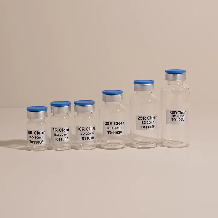 Printed pharmaceutical vials with specification markings and numbering