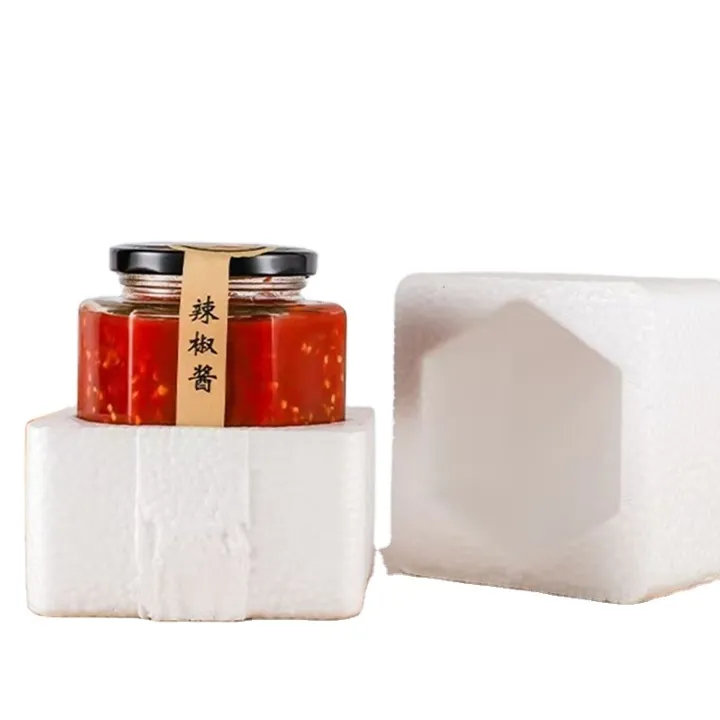 Square glass jar with black lid and custom logo marking