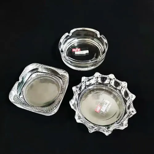 Round wholesale glass ashtray for smoking accessories buyers