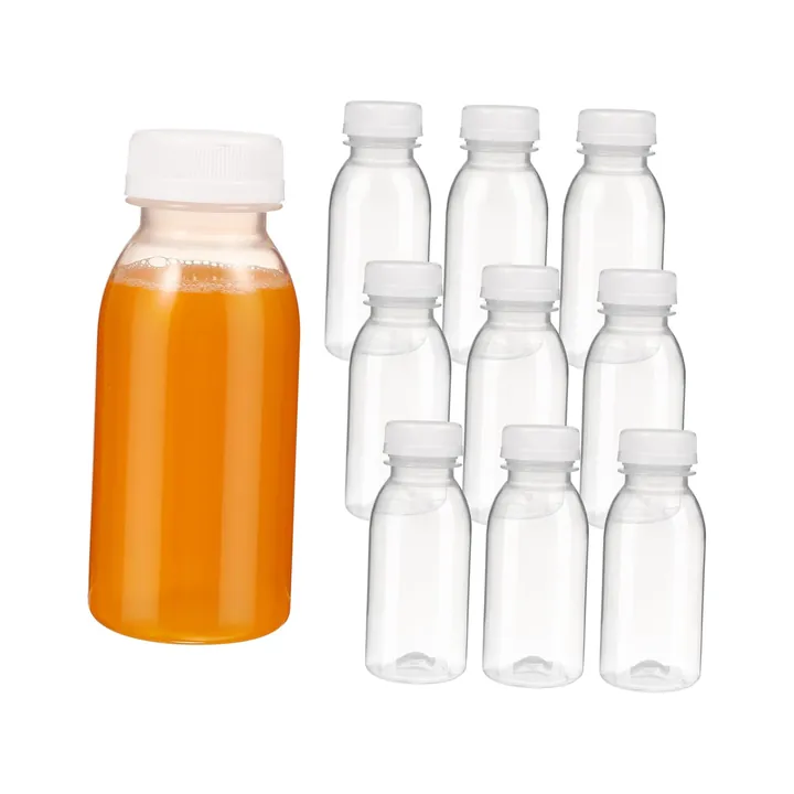 Botellas pequeñas y transparentes para bebidas, de distintos volúmenes