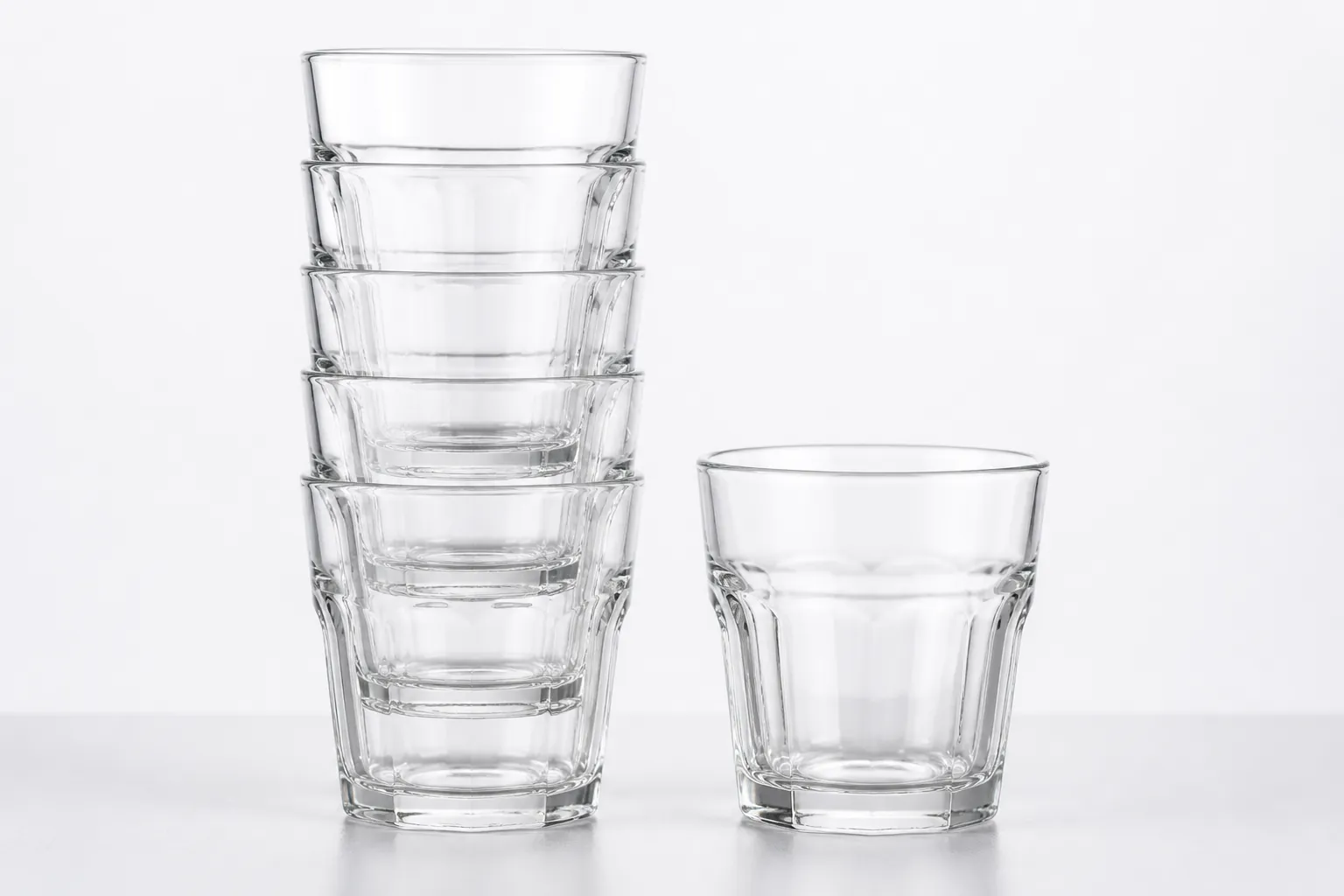 Stackable glass cups