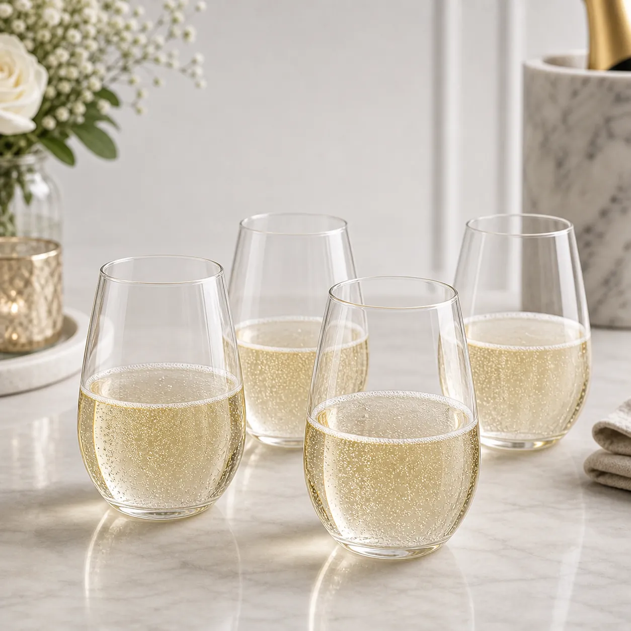 Stemless Champagne Glasses