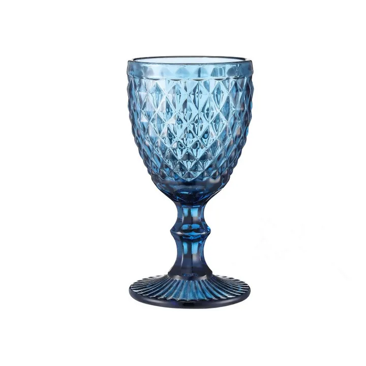 Blue diamond pattern vintage goblet