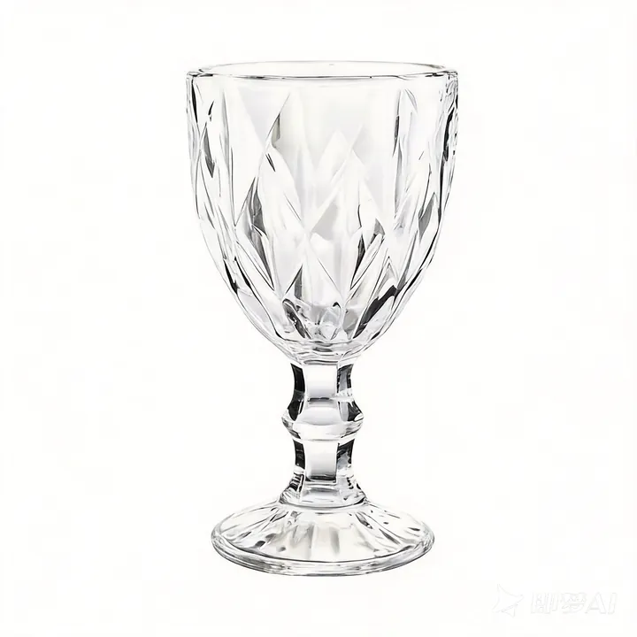 Clear cut-pattern vintage goblet