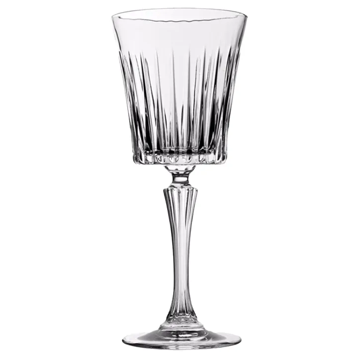 Clear ribbed stem vintage goblet