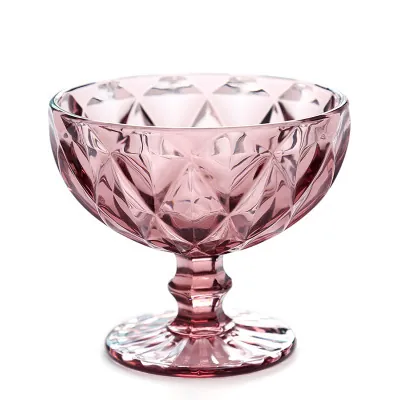 Pink embossed dessert goblet