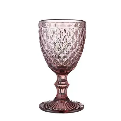 Pink diamond embossed vintage goblet