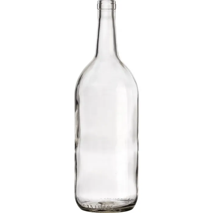 Clear Bordeaux wine bottle