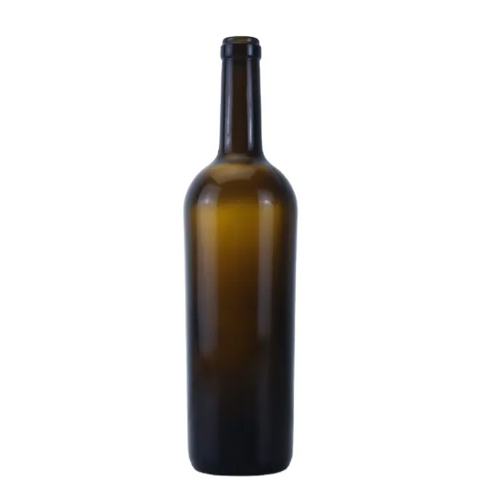 Dark amber Bordeaux wine bottle