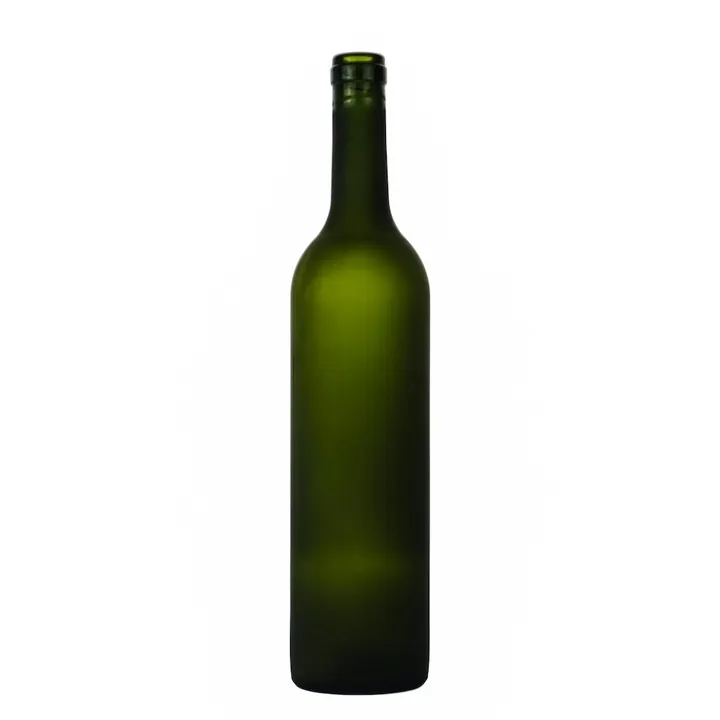 Frosted green Bordeaux wine bottle