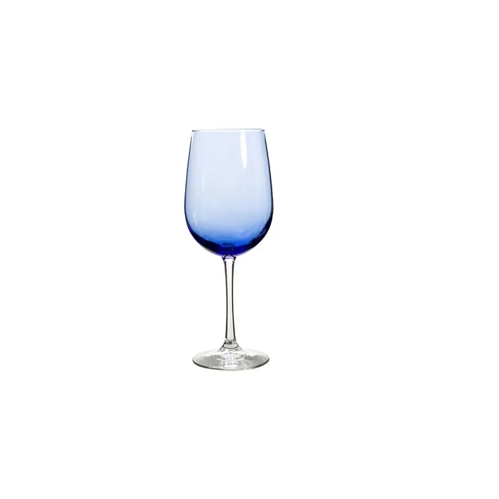 Single cobalt blue stemmed wine glass